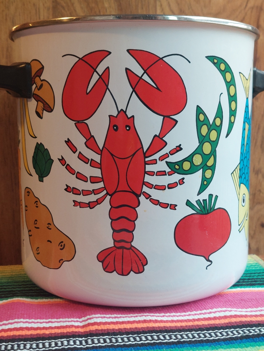 VTG MCM San Ignacio Enamel Enamelware Stock pot seafood steamer pot only